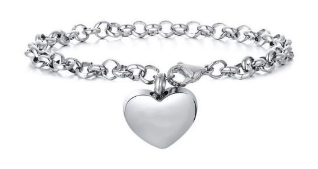 Silver bracelet with heart