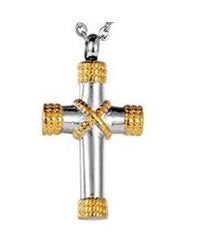 Cross With Gold Rope Pendant