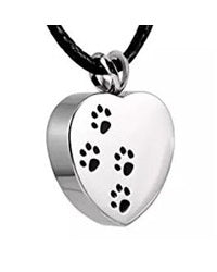 Heart With Paw Prints Pendant